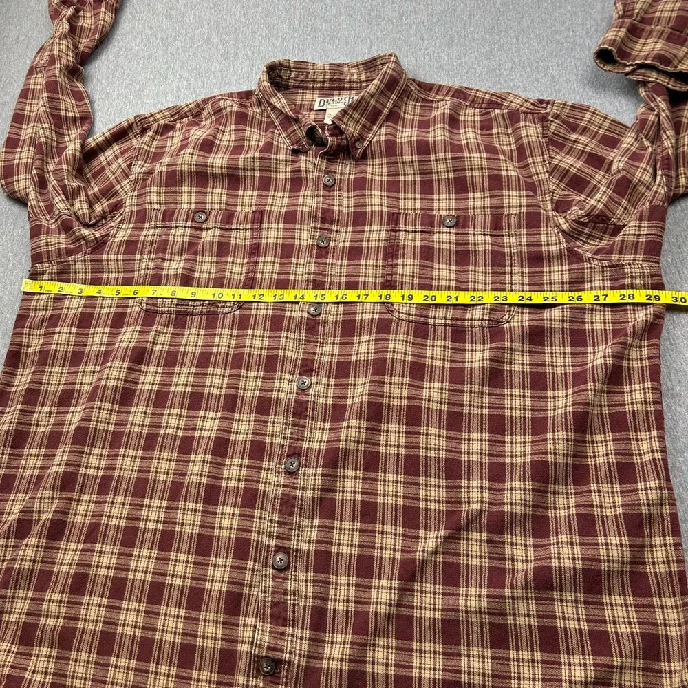 Duluth Trading Free Swingin Relaxed Fit‎ Flannel Shirt Mens 3XLT Long Sleeve Red